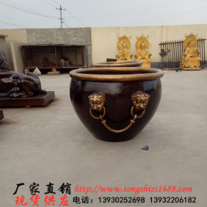 现货铸铜大缸 1.2米风水铜缸
