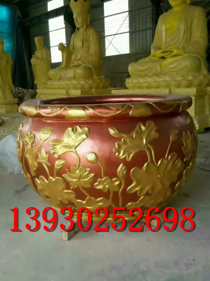 铜缸雕塑 铜缸制品雕塑 黄铜铜缸雕塑厂家